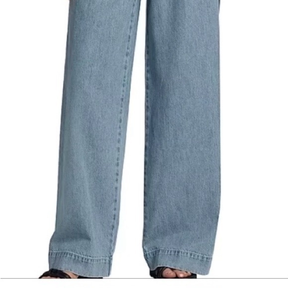 NWT Size 26. Rag & Bone Aurora Pleated Trousers, High Rise, Wide-Leg, Light Blue - Picture 4 of 5